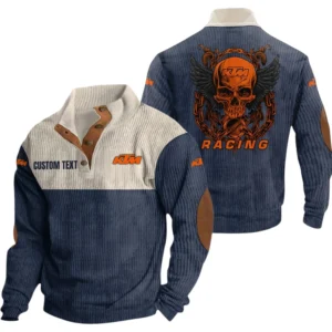 KTM Racing Exclusive Logo Print Corduroy Sweatshirt Stand Collar Custom Name TN300625Y32RCSCT1KTM