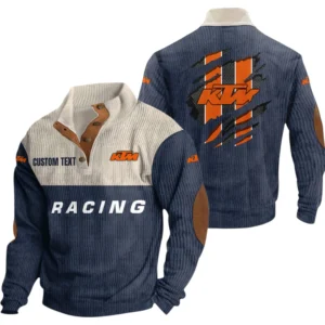 KTM Racing Exclusive Logo Print Corduroy Sweatshirt Stand Collar Custom Name TN300625Y32RCSCT2KTM