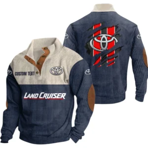 Land Cruiser Exclusive Logo Print Corduroy Sweatshirt Stand Collar Custom Name TN300625Y32RCSCT2TOY