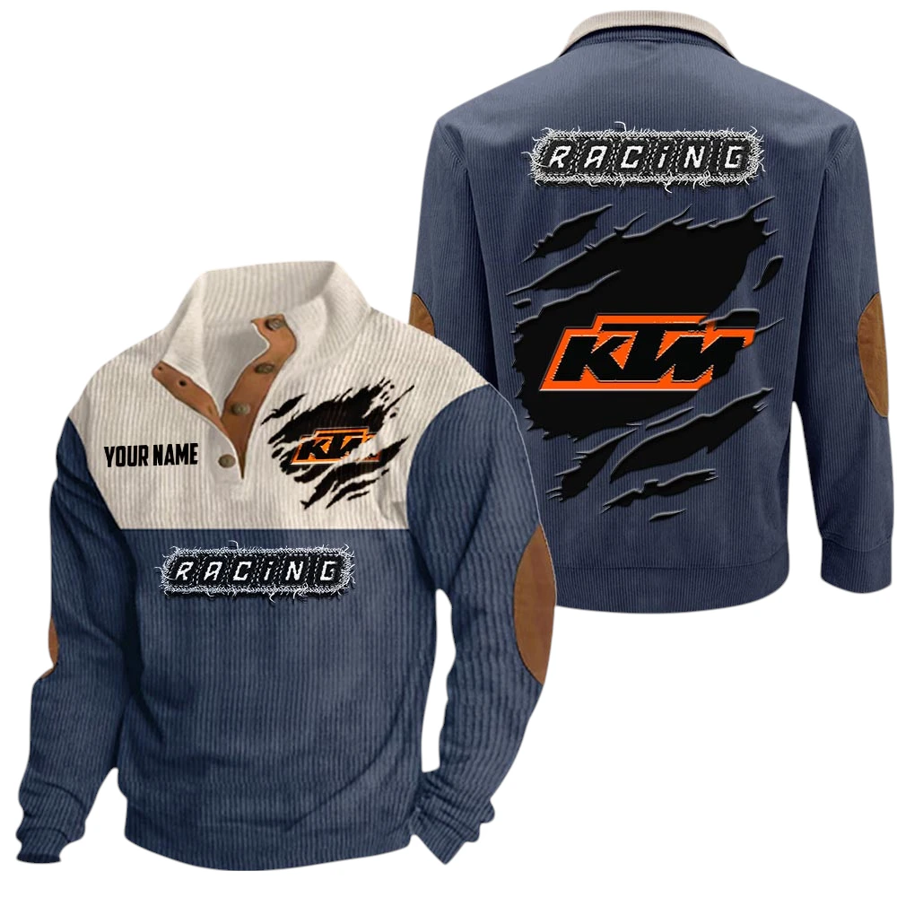 KTM Racing Exclusive Logo Print Corduroy Sweatshirt Stand Collar Custom Name TN300625Y32RCSCT3KTM KTM Racing Exclusive Logo Print Corduroy Sweatshirt Stand Collar Custom Name TN300625Y32RCSCT3KTM