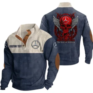 Mercedes Benz Exclusive Logo Print Corduroy Sweatshirt Stand Collar Custom Name TN010725Y32RCSCT1MEB