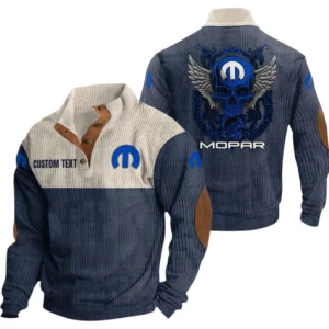 Mopar Exclusive Logo Print Corduroy Sweatshirt Stand Collar Custom Name TN010725Y32RCSCT1MOP