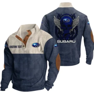 Subaru Exclusive Logo Print Corduroy Sweatshirt Stand Collar Custom Name TN010725Y32RCSCT1SUB