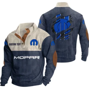 Mopar Exclusive Logo Print Corduroy Sweatshirt Stand Collar Custom Name TN010725Y32RCSCT2MOP