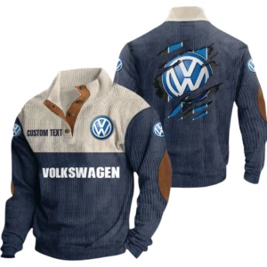 Volkswagen Exclusive Logo Print Corduroy Sweatshirt Stand Collar Custom Name TN010725Y32RCSCT2VOL