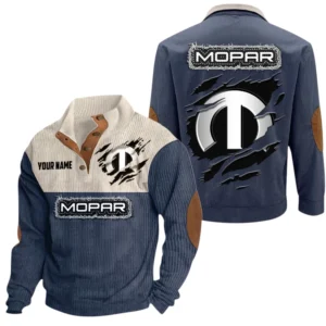 Mopar Exclusive Logo Print Corduroy Sweatshirt Stand Collar Custom Name TN010725Y32RCSCT3MOP